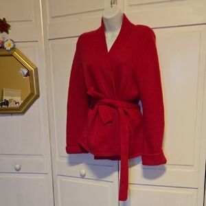 Tommy Hilfiger Lambswool Women's hot Pink Wrap Cardigan XL